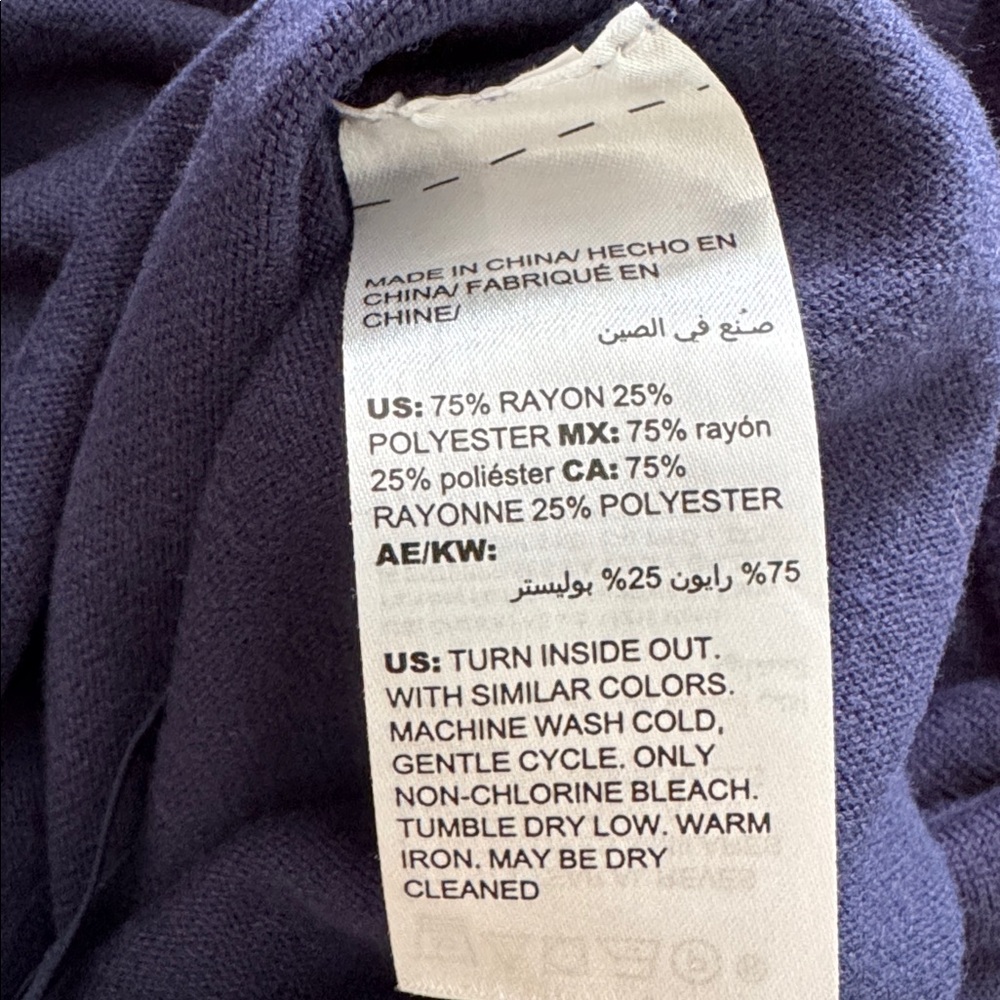 Chico’s Classic Navy Long Sleeve Boat neck Women's Sweater top Sz 0 - Picture 4 of 6